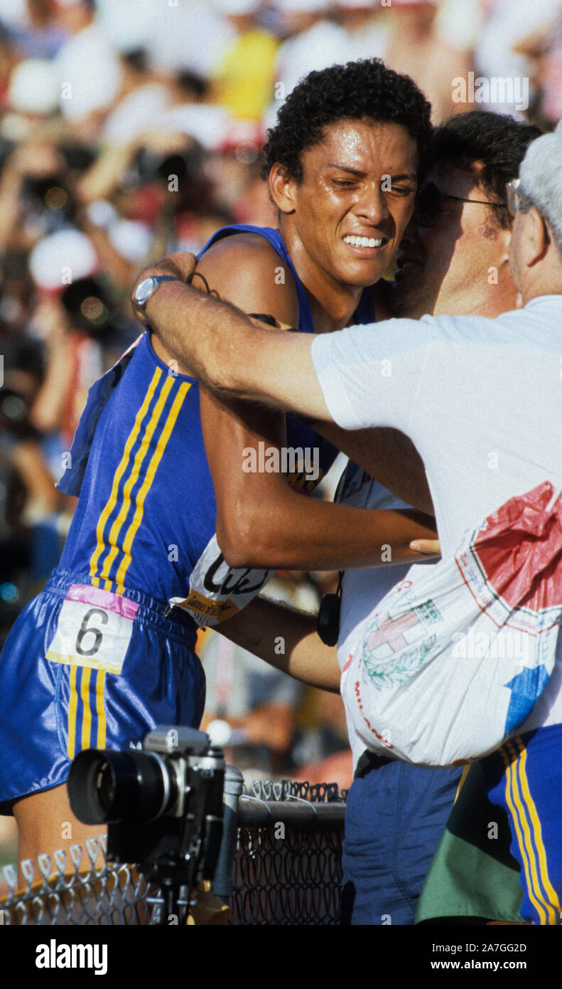 Joaquim Cruz Brasilianische 800m Läufer, Goldmedaillengewinner in der Sommer Olympiade 1984 in Los Angeles Stockfoto