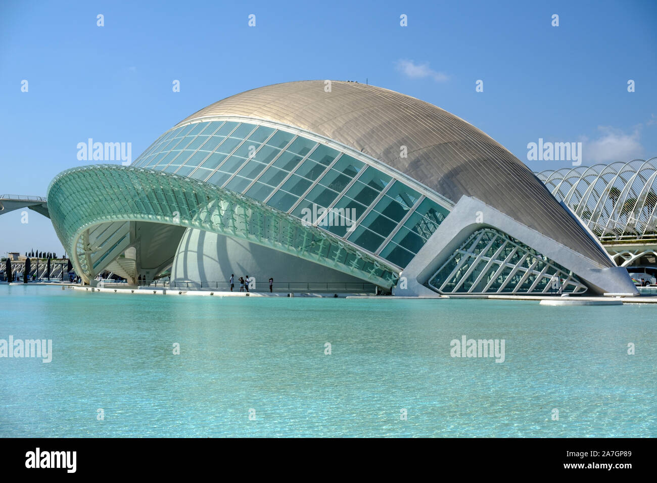 L'Hemisferic in der Stadt der Künste und Wissenschaften in Valencia, Spanien Stockfoto