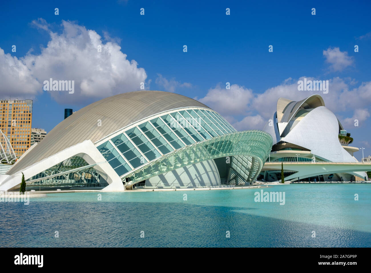 L'Hemisferic in der Stadt der Künste und Wissenschaften in Valencia, Spanien Stockfoto