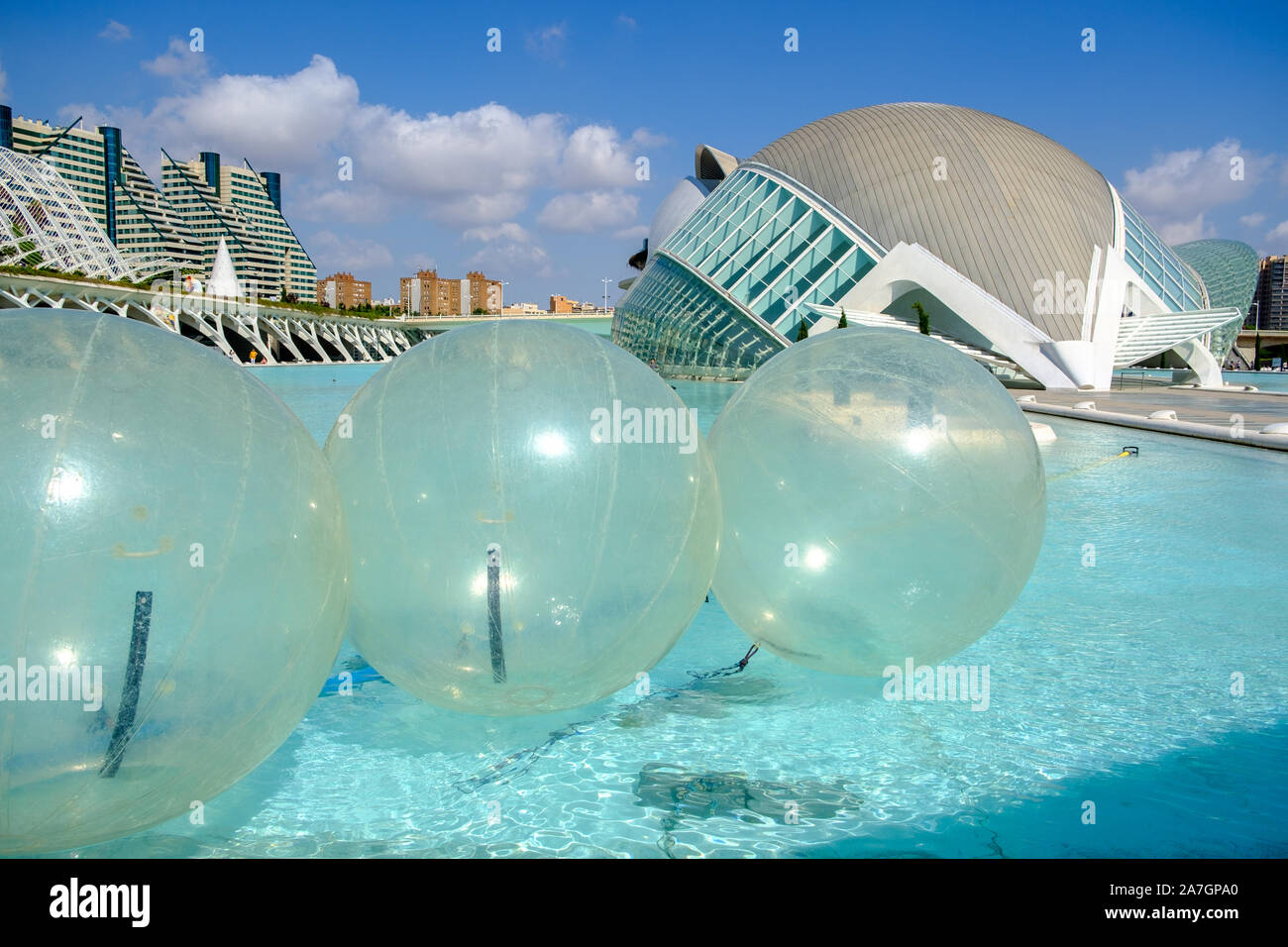 L'Hemisferic in der Stadt der Künste und Wissenschaften in Valencia, Spanien Stockfoto