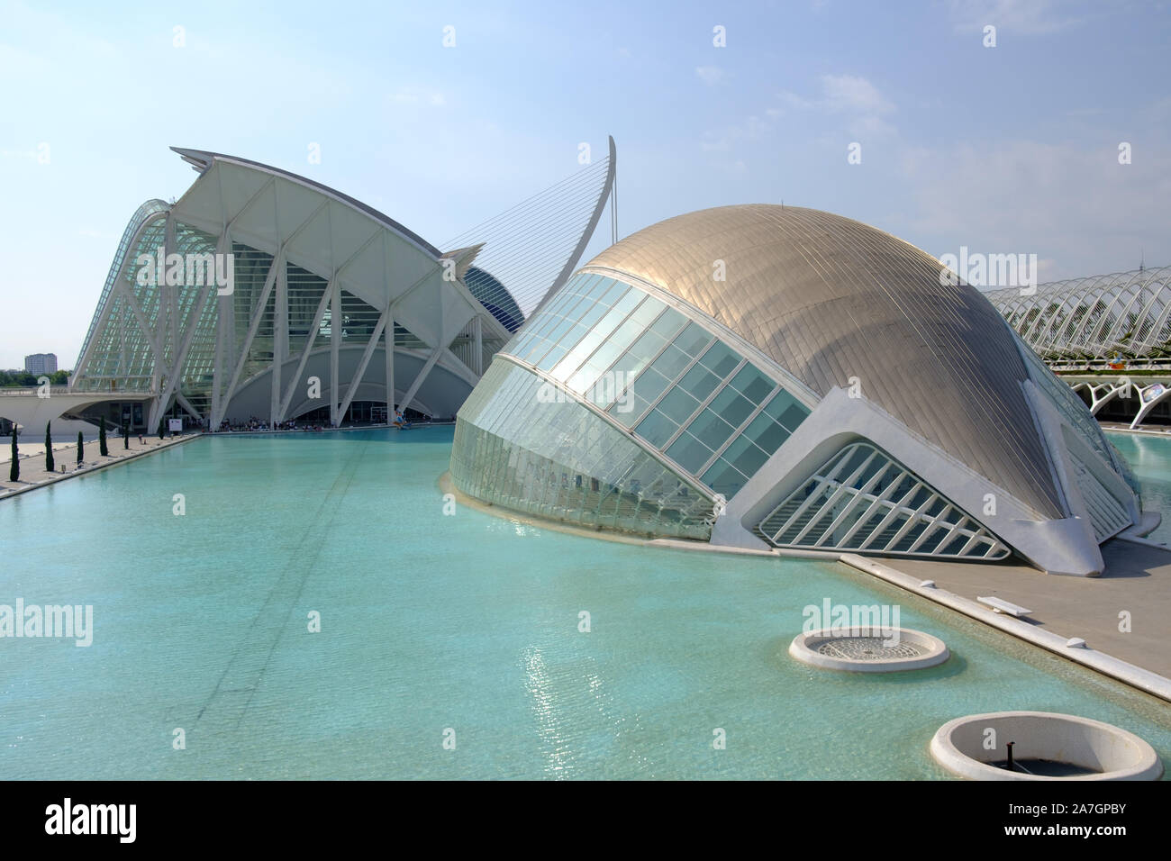 L'Hemisferic in der Stadt der Künste und Wissenschaften in Valencia, Spanien Stockfoto