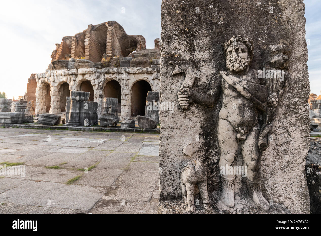 Die Ruinen der römischen Amphitheater im antiken Capua, Caserta, Süditalien befindet. Stockfoto