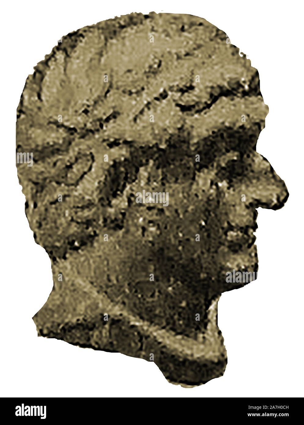 Ein Porträt von Ptolemäus II (von einer Münze der Zeit). Ptolemaios II Philadelphos war der König (Pharao) von Ägypten von 283 bis 246 v. Chr. und war der Sohn von ptolemäus ich Soter, einem mazedonischen Griechischen allgemein und der Mazedonischen griechischen Königin Berenice I, Stockfoto