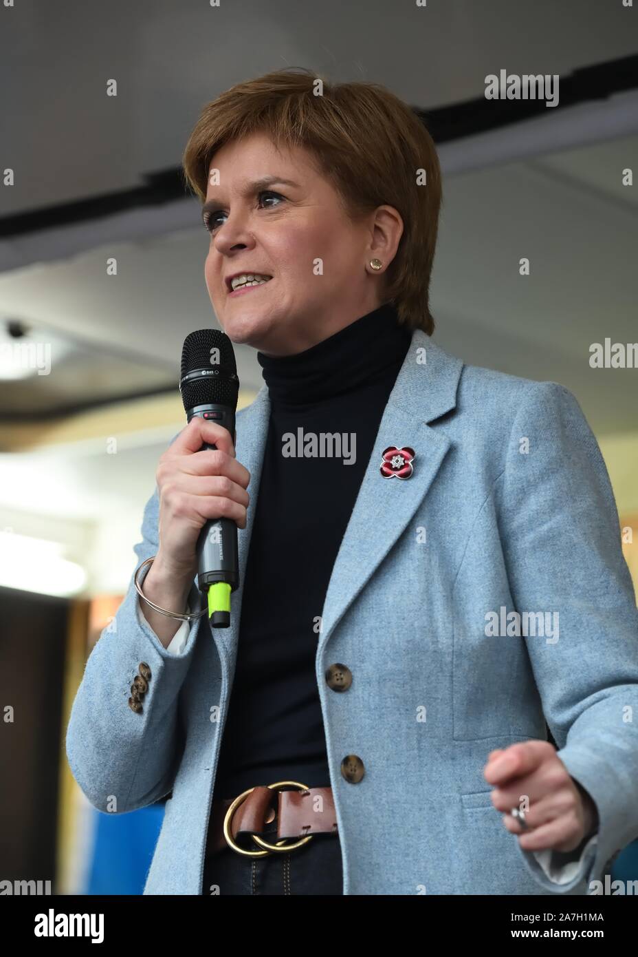 2., November 2019. George Square, Glasgow, Schottland, Großbritannien. Nicola Sturgeon gab eine mitreißende Rede an einem pro Unabhängigkeit Rallye mit einer Masse von über 20.000 in Glasgow. Stockfoto