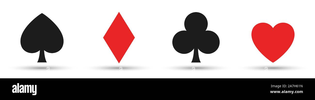 Vektor Karten Zeichen. Satz von Symbolen Playing Card Casino. Flache Vector Icons isoliert Stock Vektor