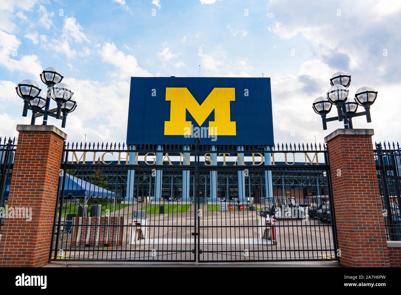 Ann Arbor, MI - 21. September 2019: Gate Eingang an der Universität von Michigan Stadium, Heimat der Michigan Wolverines Stockfoto