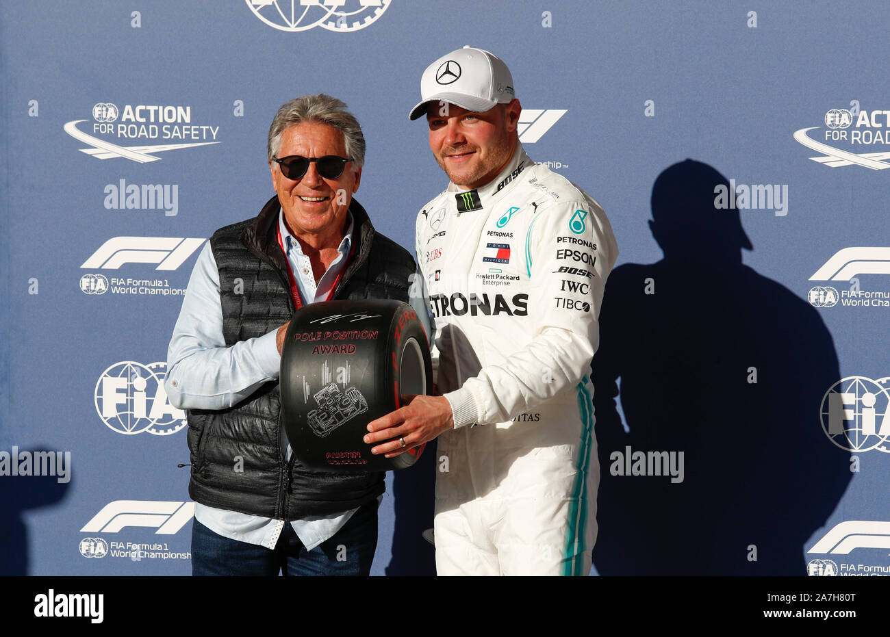 Austin, Vereinigte Staaten von Amerika. 02 Nov, 2019. Motorsport: FIA Formel Eins-Weltmeisterschaft 2019 Grand Prix der Vereinigten Staaten, Mario Andretti, #77 Valtteri Bottas (FIN, MERCEDES AMG PETRONAS Motorsport), | Verwendung der weltweiten Kredit: dpa/Alamy leben Nachrichten Stockfoto