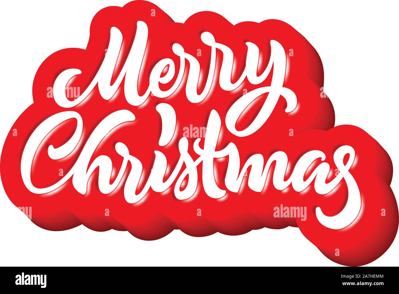 Frohe Weihnachten kalligrafischen handdrawn Schriftzug mit Puffy jelly Stil Stock Vektor