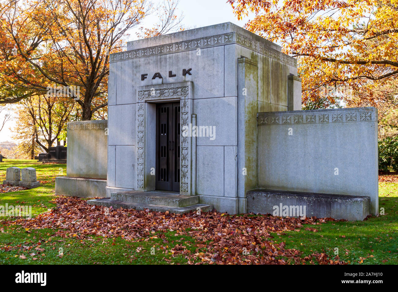 Der Falk Familie Grab auf dem jüdischen Teil des West View Friedhof, Ross County, Pennsylvania, USA Stockfoto