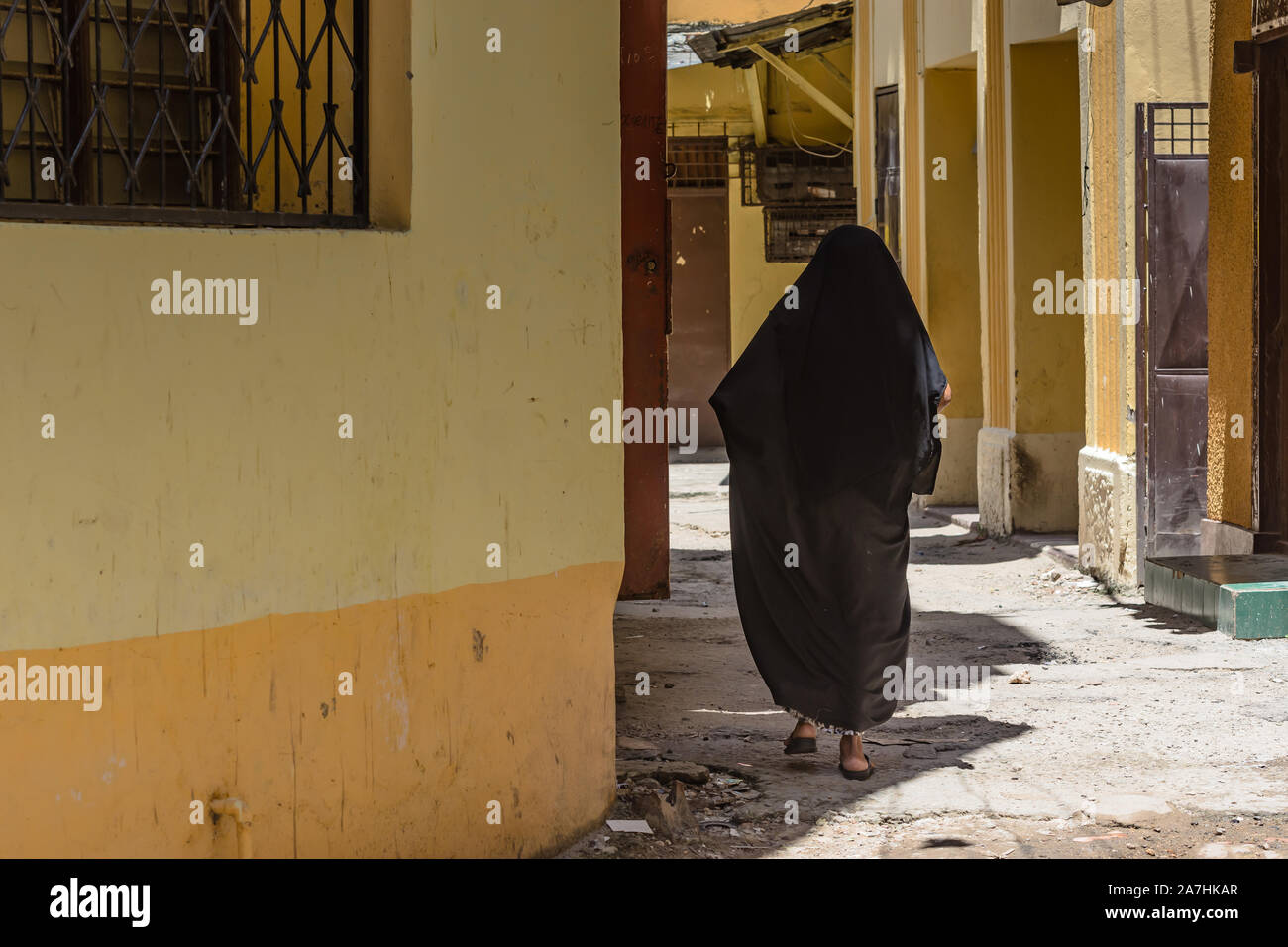 Straßen der Altstadt von Mombasa. Stockfoto