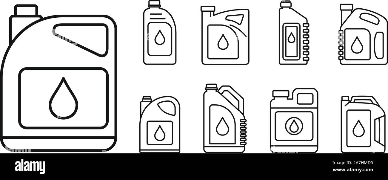 Moderne Motor öl Symbole gesetzt. Überblick moderne Motor öl Vector Icons für Web Design auf weißem Hintergrund Stock Vektor