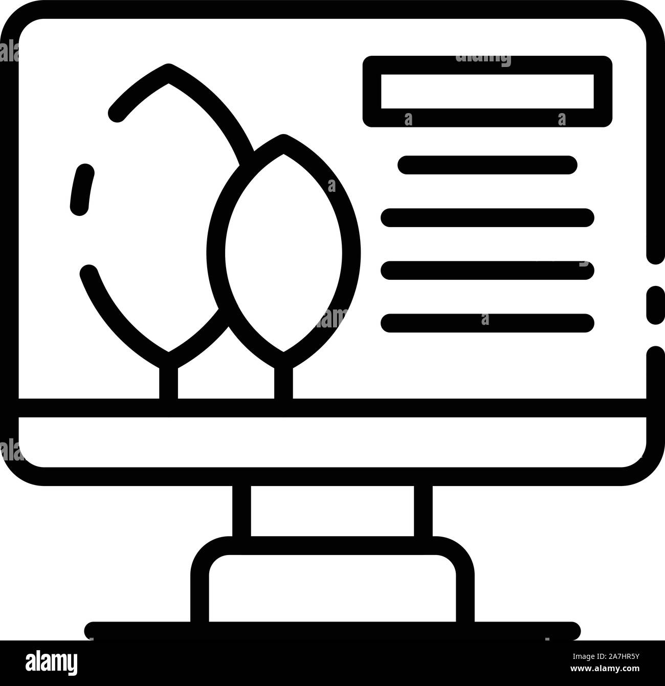 Computer plant Control Symbol, outline Style Stock Vektor