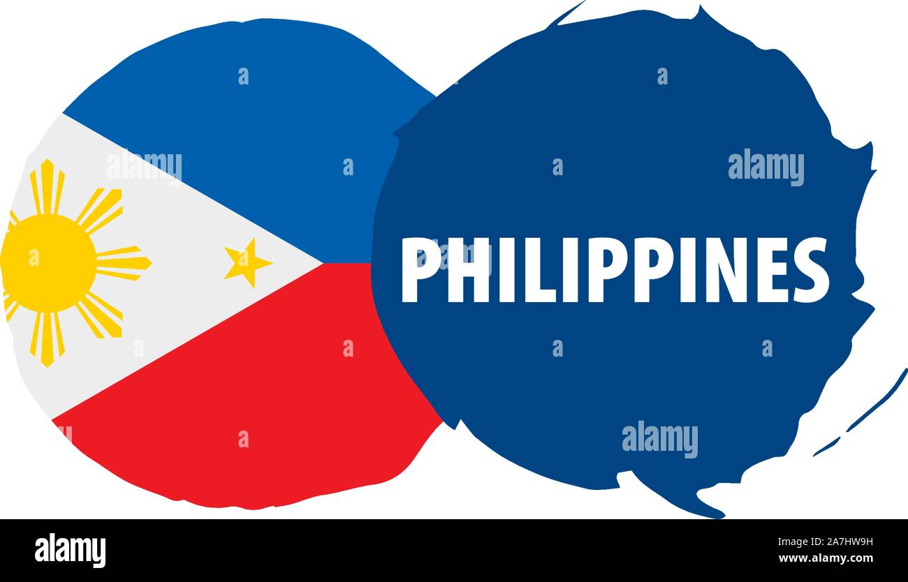 Philippinen Flagge, Vector Illustration auf weißem Hintergrund Stock Vektor