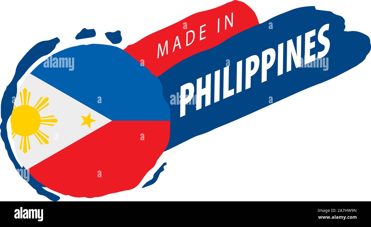 Philippinen Flagge, Vector Illustration auf weißem Hintergrund Stock Vektor