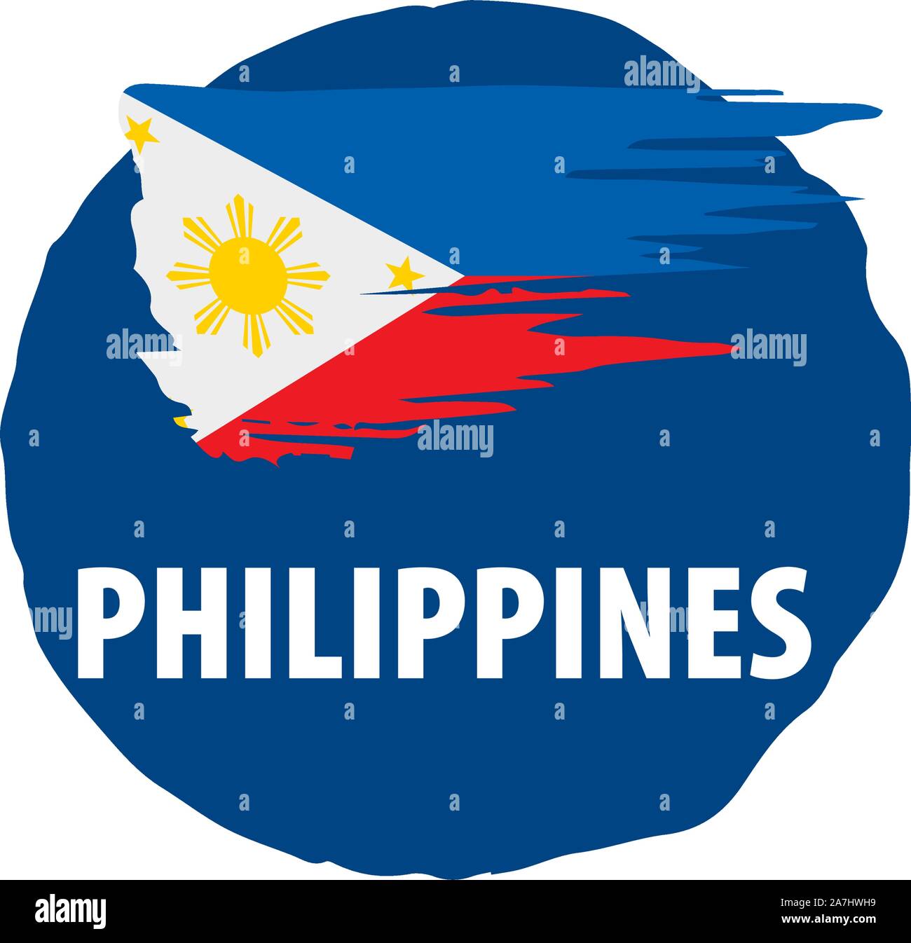 Philippinen Flagge, Vector Illustration auf weißem Hintergrund Stock Vektor