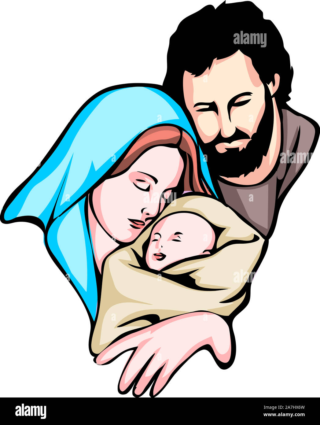 Weihnachten heilige Familie Baby Geburt Abbildung: Jesus von Nazareth Bibel Stockfoto