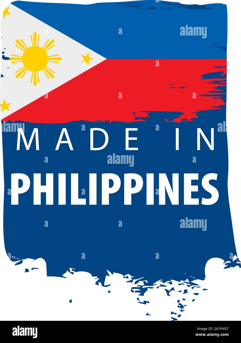 Philippinen Flagge, Vector Illustration auf weißem Hintergrund Stock Vektor