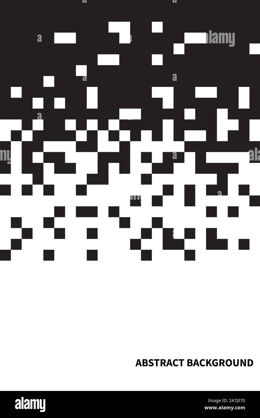 Pixel Hintergrund, schwarze und weiße Pixel Muster, Abdeckung für Broschüre, Web tech Banner, digitale Square, abstrakt Vektor Mosaic Stock Vektor