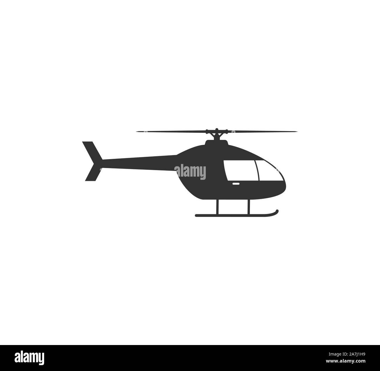 Hubschrauber, Häcksler Symbol. Vector Illustration, flache Bauform. Stock Vektor