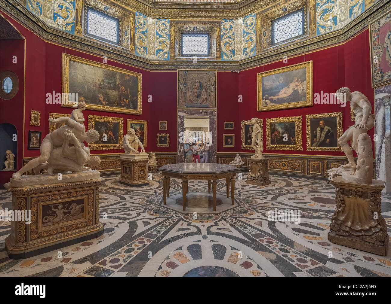 Florenz, Italien - 25 August: Interieur und Künste der Uffizien Art Museum in der Nähe der Piazza della Signoria. Stockfoto