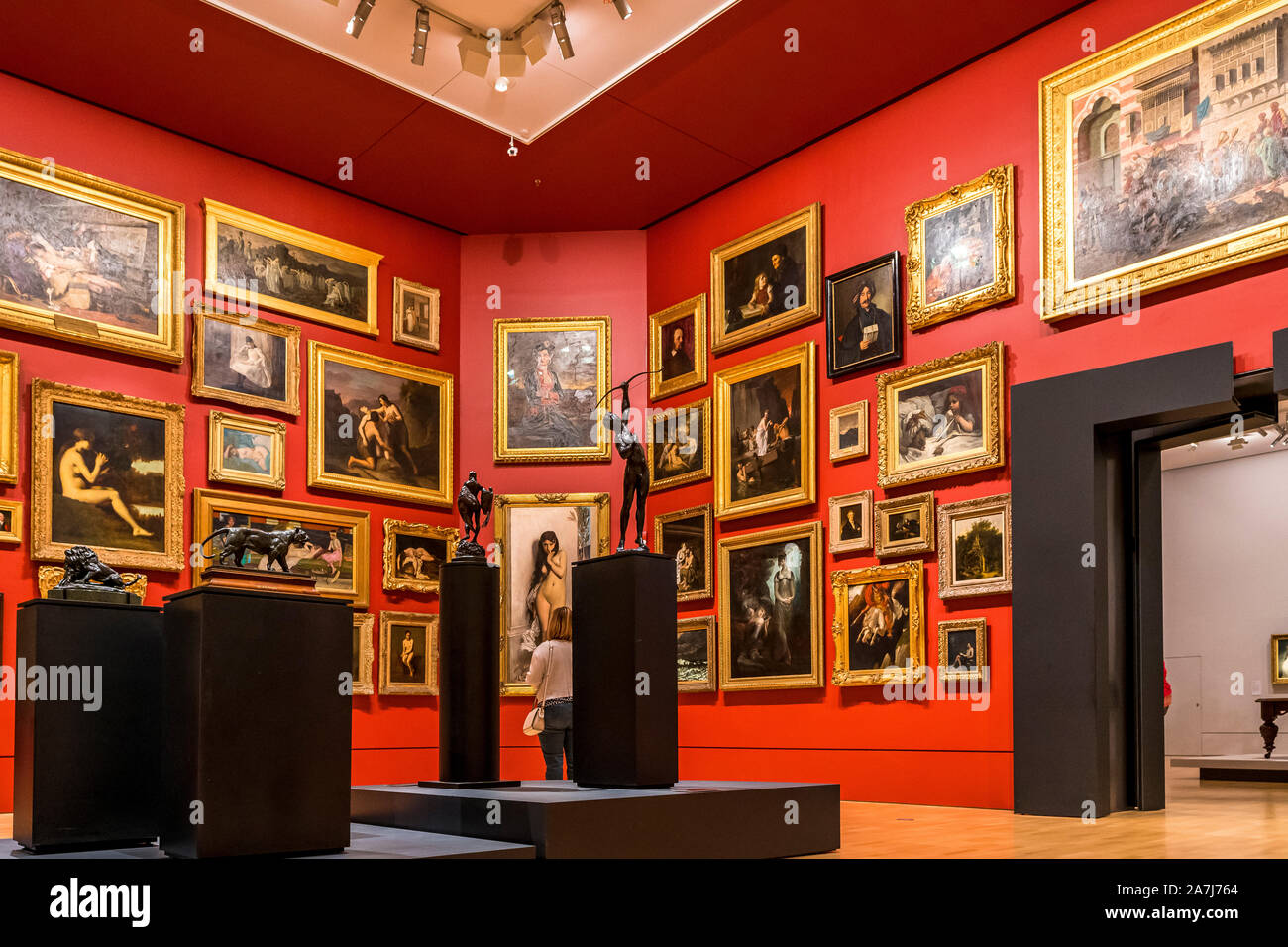 2 Nov 19. Melbourne, Victoria. 19. Jahrhundert europäischen Salon in der National Gallery von Victoria Stockfoto