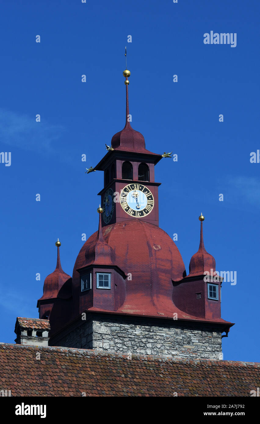 Clocktower; Rathaus; Luzern; Schweiz Stockfoto