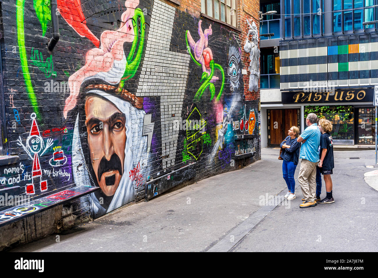 AC/DC Lane ist ein berühmter Ort für Street Art in der Stadt  Melbourne.Melbourne, Australien Stockfotografie - Alamy
