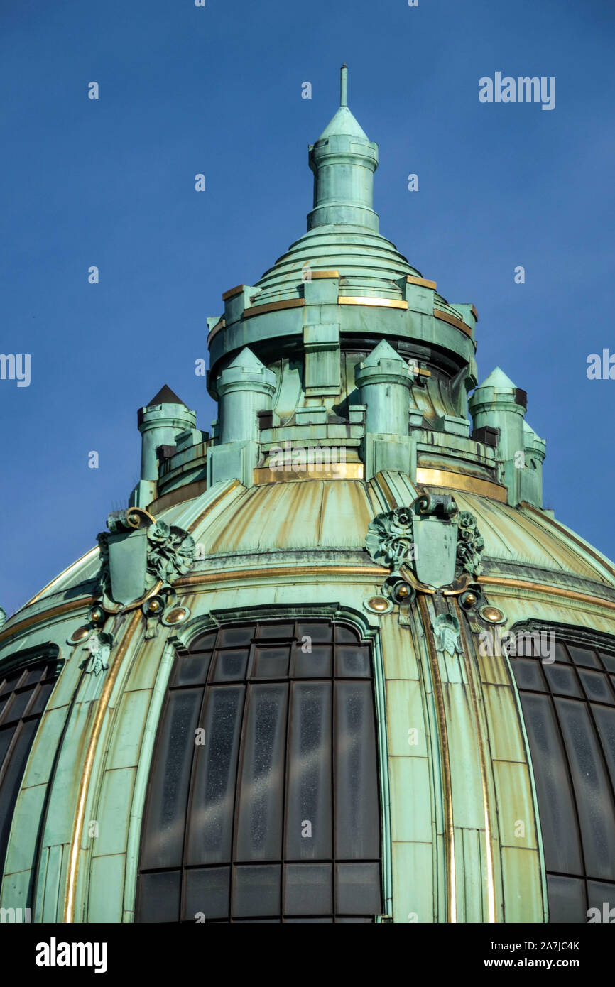 Detail der Kuppel, Prager Stadthaus Prag Obecni dum Jugendstil Stockfoto