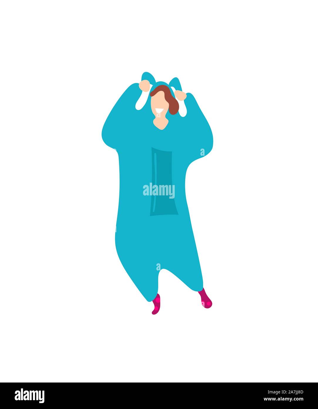 Pop Art Stil kigurumi Cartoon trendige flach Menschen Stock Vektor