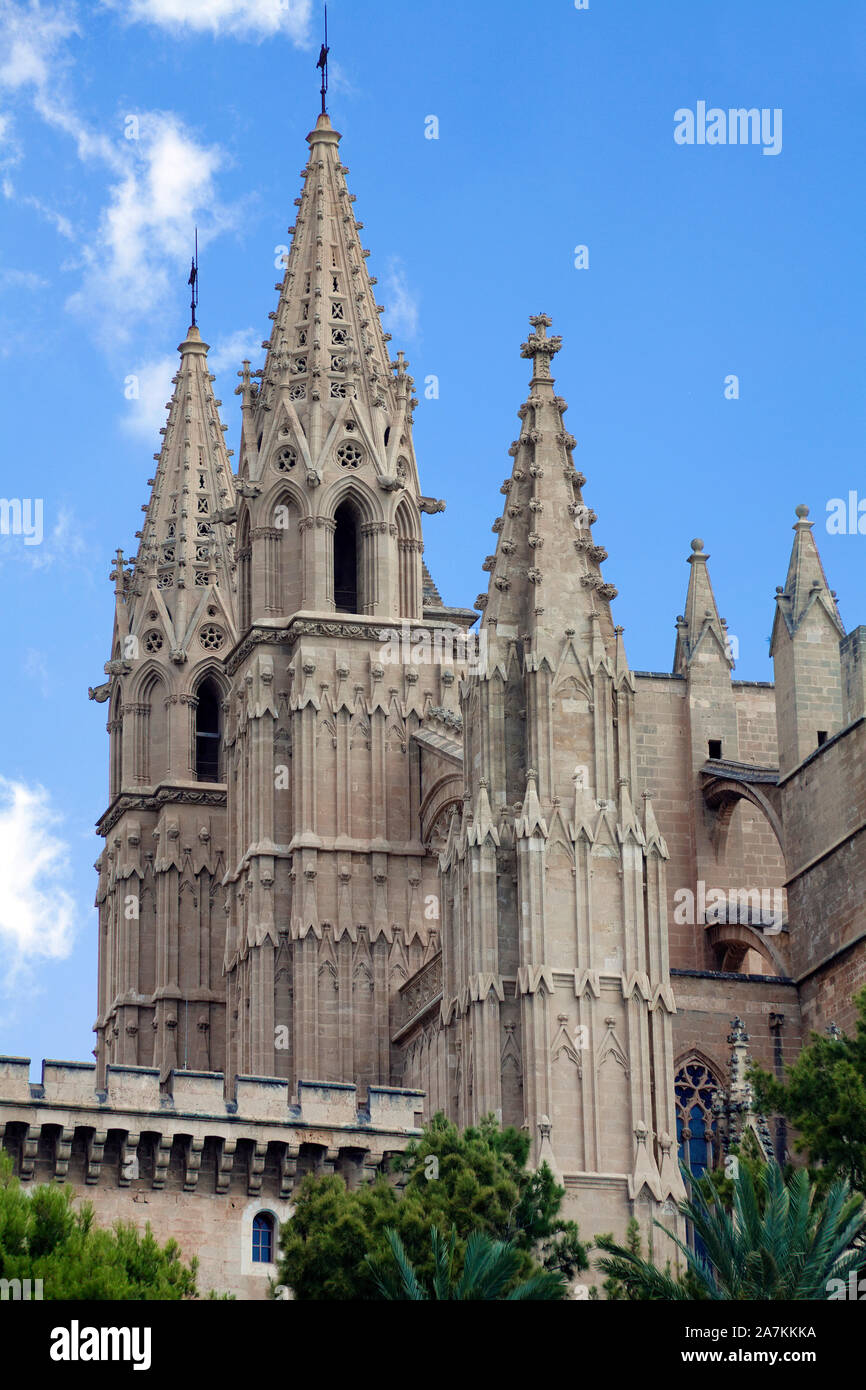 Die Kathedrale La Seu, Wahrzeichen von Palma, Palma de Mallorca, Mallorca, Balearen, Spanien Stockfoto