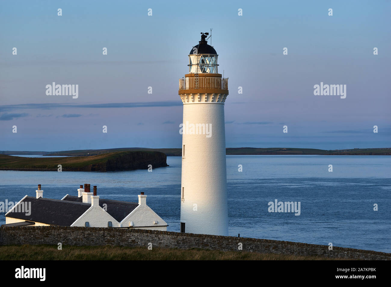 Cantick Head Lighthouse auf Wände, Orkney, Schottland. Auf der südlichen Ansätze zu Scapa Flow. Stockfoto