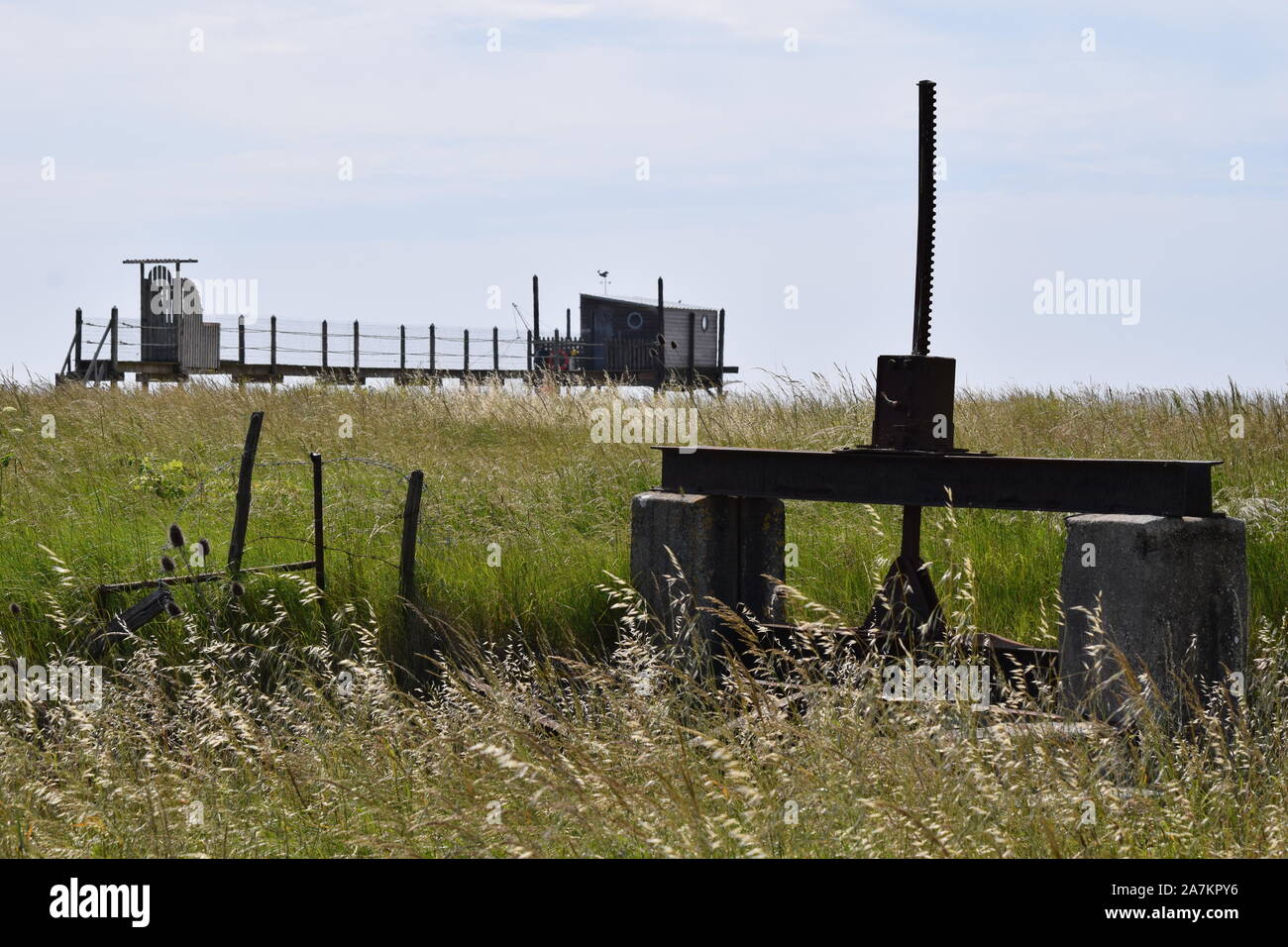 Angeln Quadrate an Yves in Charente-Maritime, Frankreich, im Juni 2019. Stockfoto
