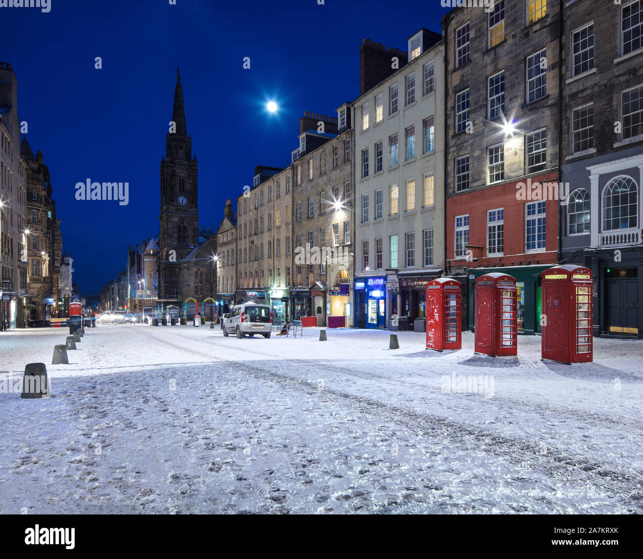 Ein Winter städtische Szene in Edinburgh, der Hauptstadt von Schottland Stockfoto