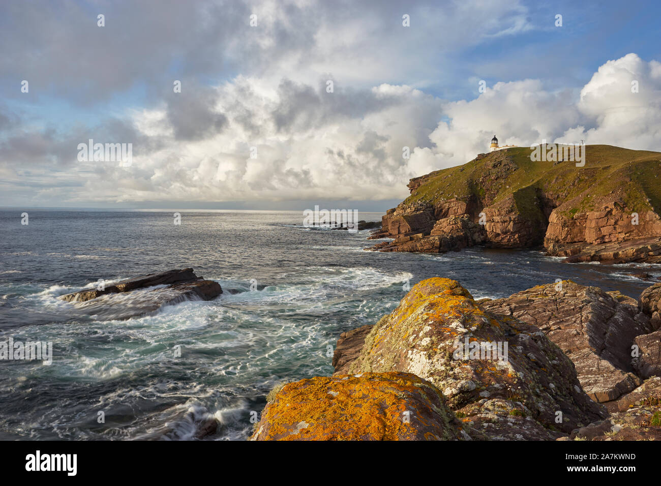 Stoer Head Lighthouse, Stoer, Assynt, Sutherland, Highland, Schottland. Stockfoto