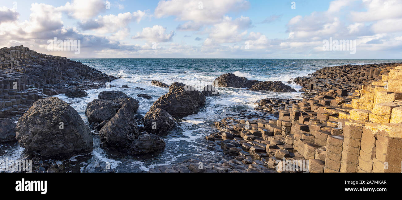 Giant's Causeway Nachmittag, Nordinsel Irland, Vereinigtes Königreich Stockfoto