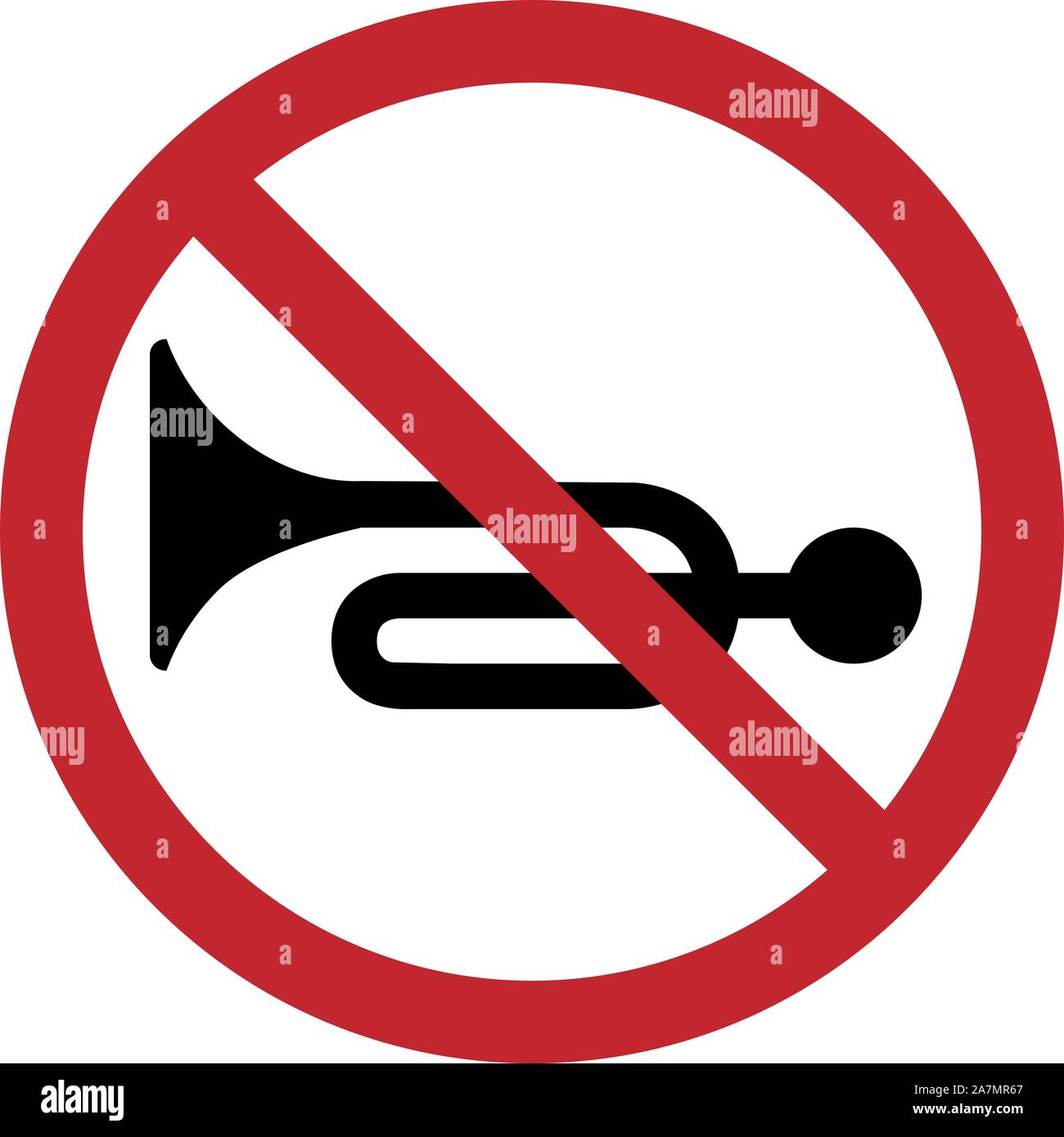 Keine Hupe Vector Illustration. Nicht horn Verkehrsschild. Stock Vektor