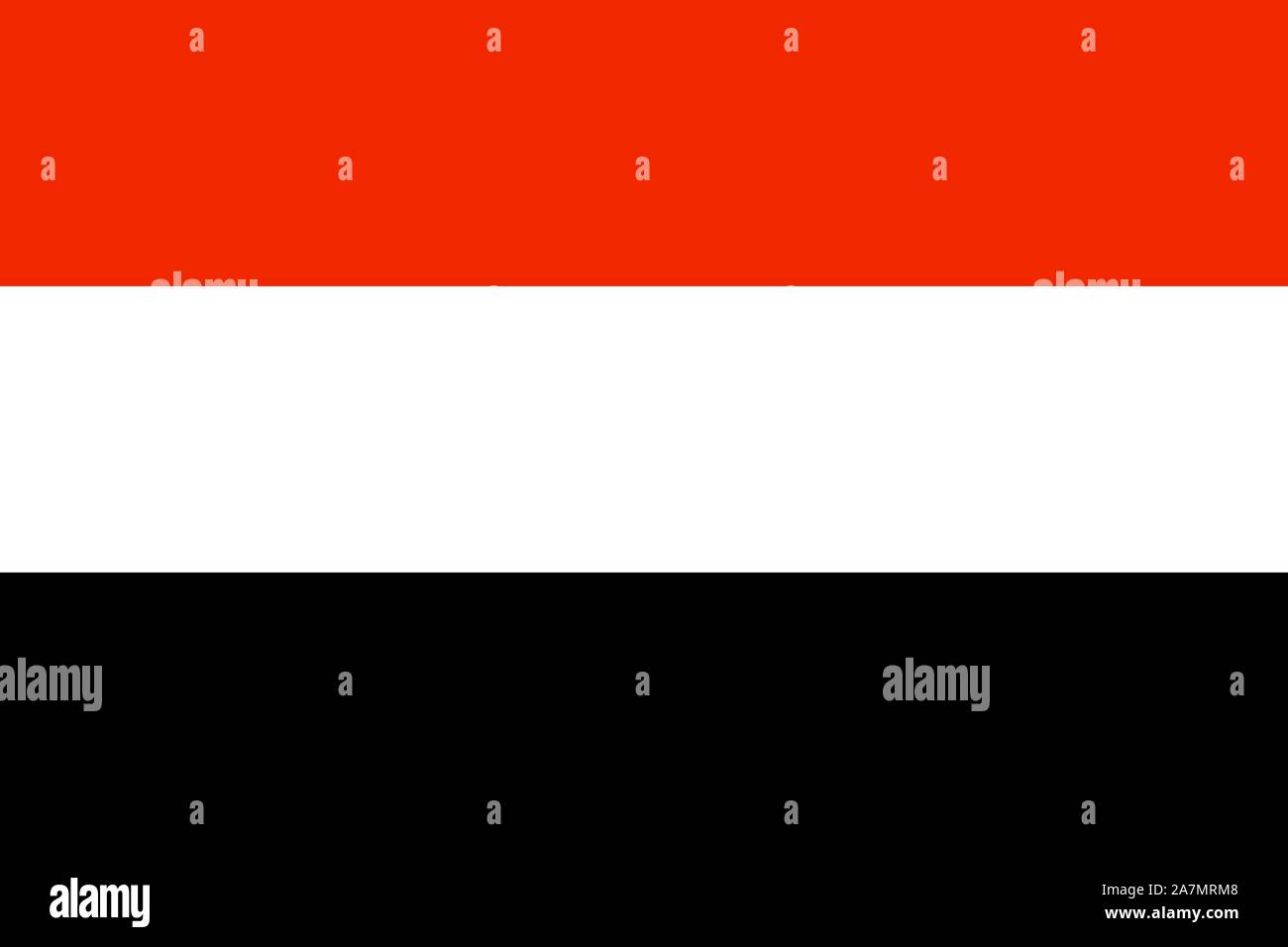 Jemen Nationalflagge Vector Illustration. Naher Osten Land. Stock Vektor