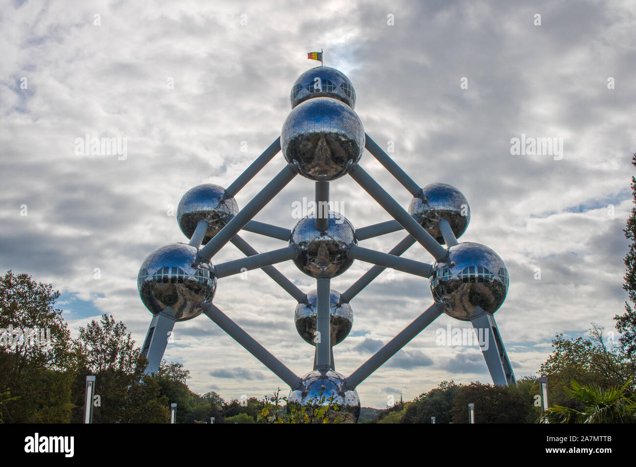 Brüssel/Belgien, Oktober 2019: Atomium in Brüssel Belgien Stockfoto