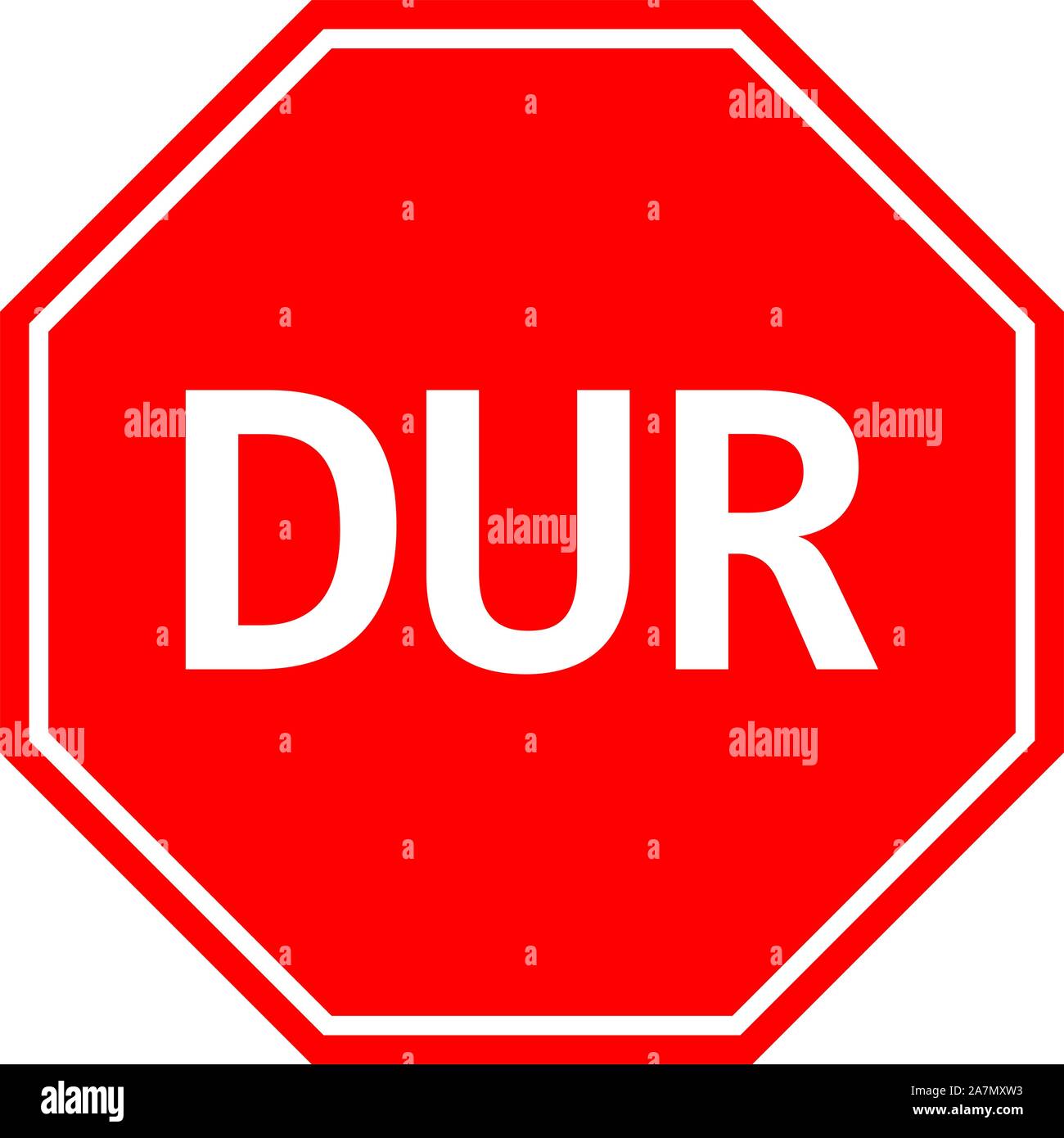 Keinen Datenverkehr Warnung Stoppschild türkische Vector Illustration ein. Red achteckigen Board. Stock Vektor