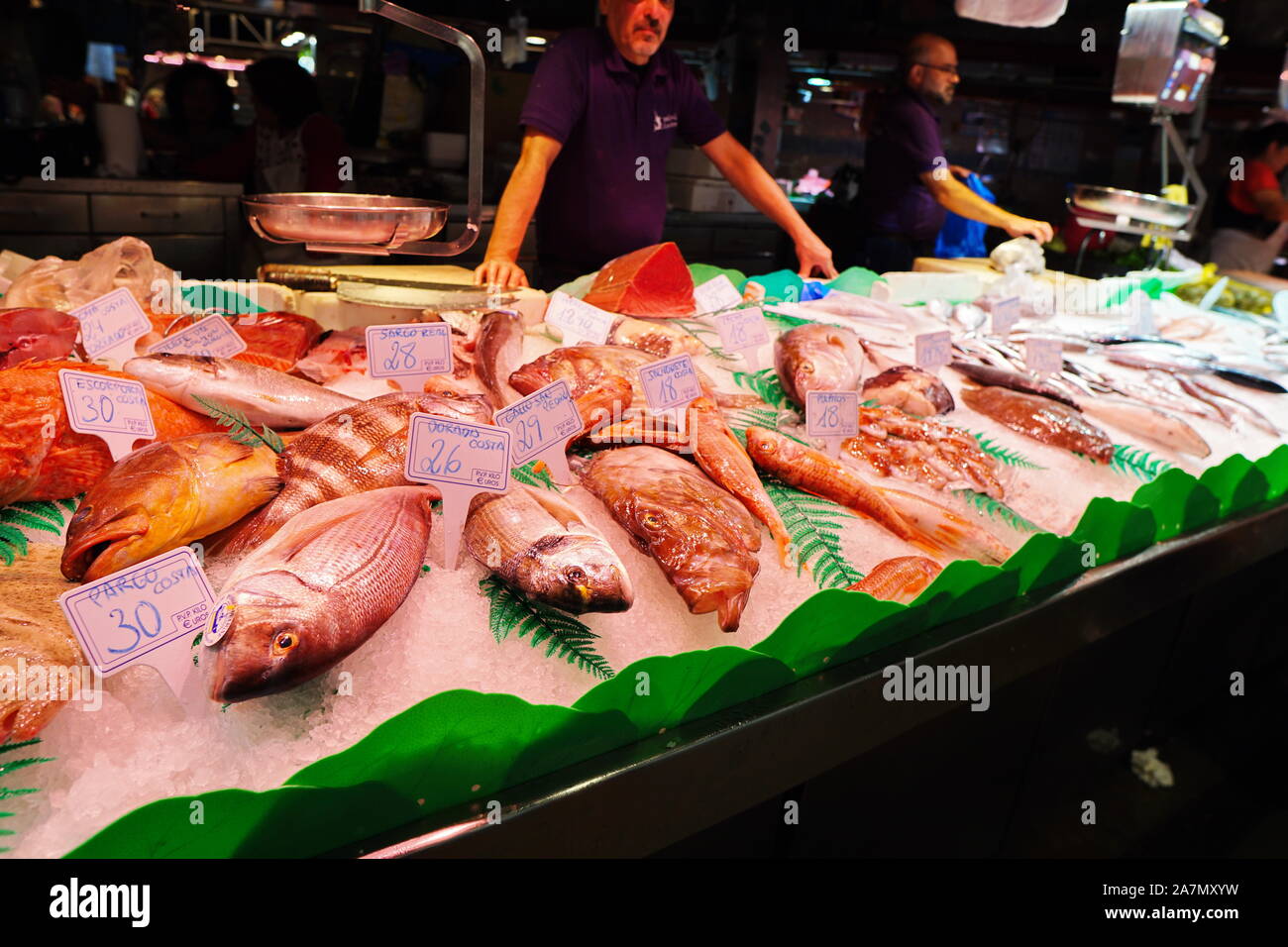 Obst Markt La Boqueria in Barcelona Stockfoto