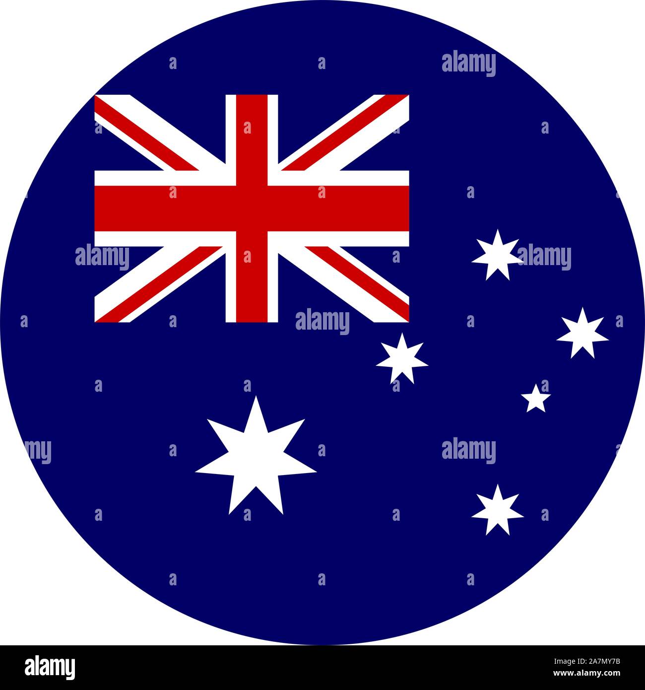 Australien runden das flaggensymbol Vector Illustration. Die Länder der Europäischen Union. Stock Vektor
