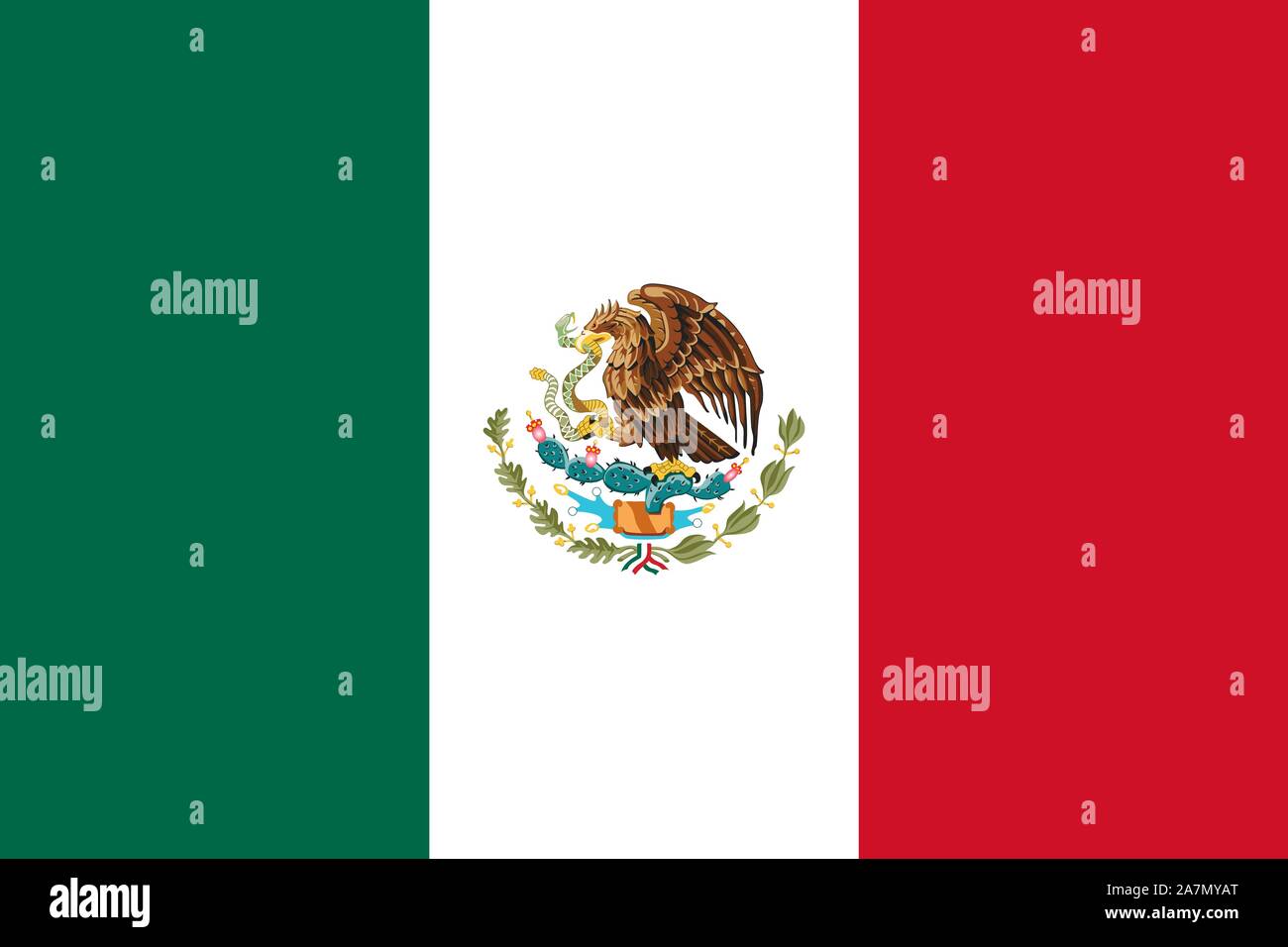 Mexiko Flagge Vector Illustration. Nordamerikanischen Land. Stock Vektor