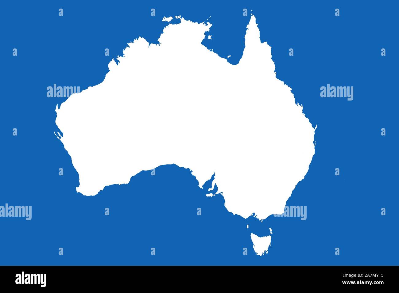 Australien Karte vektor Kontinent grafische Darstellung. Blau, Weiß. Stock Vektor