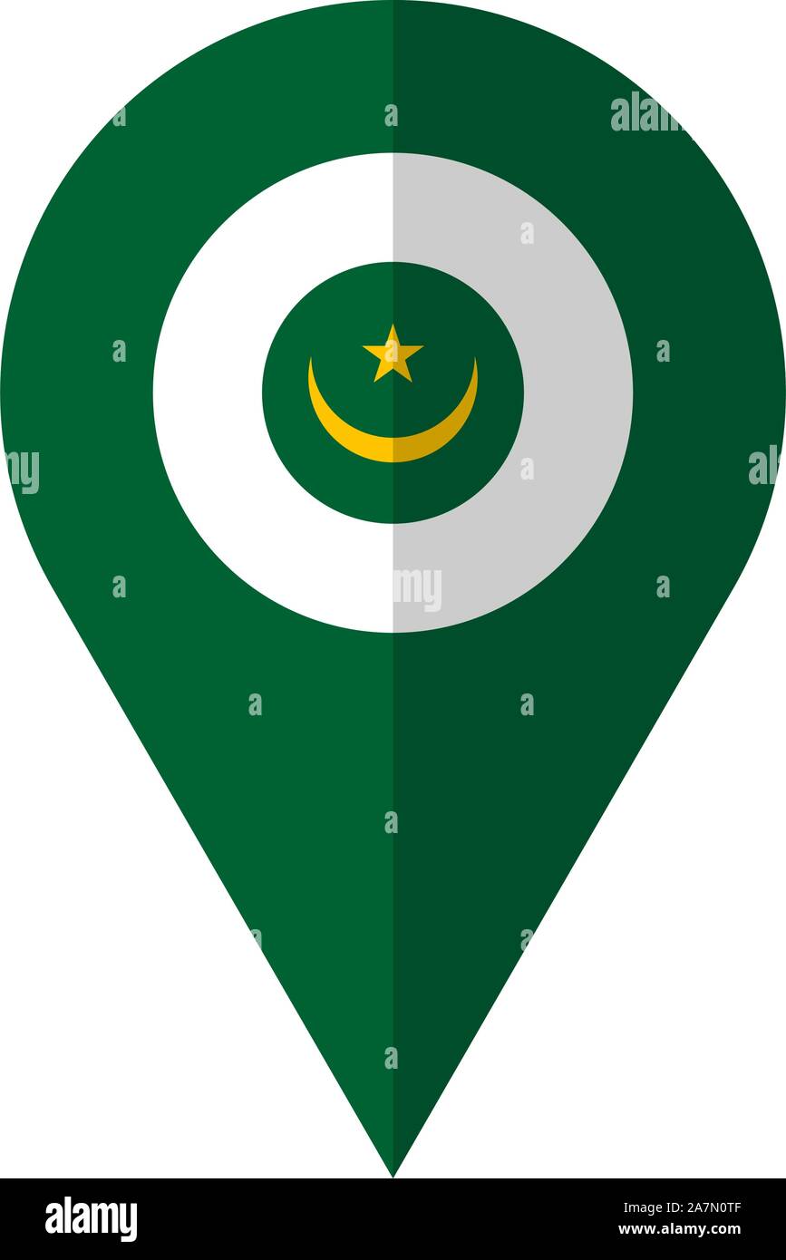 Mauretanien Flagge Lage pin Vector Illustration. Afrikanisches Land. Stock Vektor