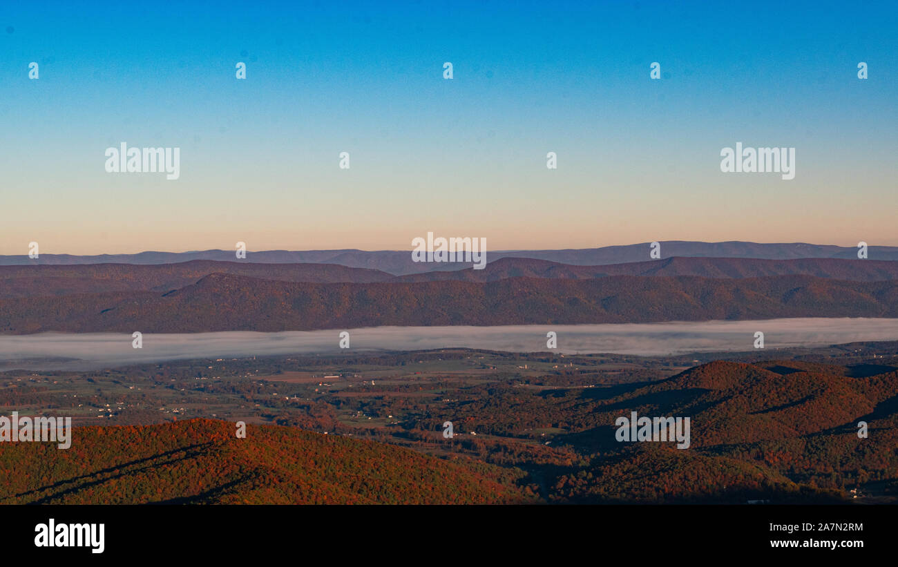 Früh morgens in Virginia's Shenandoah Nationalpark Stockfoto