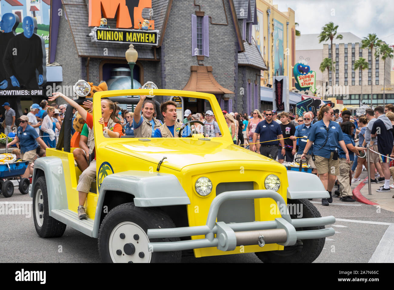 Minion Mayhem, Despicable ME, Zeichen aussehen, Parade, Universal Studios Resort, Orlando, Florida, USA Stockfoto