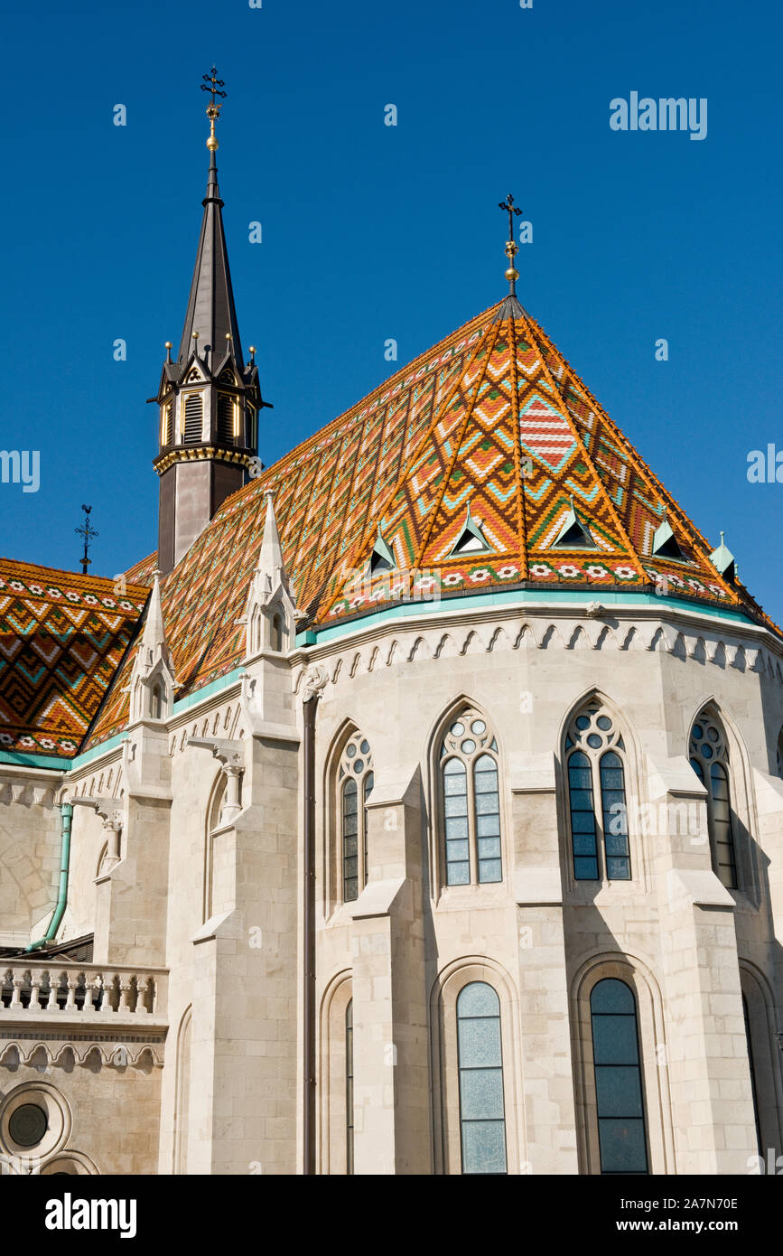 MArchitectural detail von Matyas Kirche. Burg, Budapest Stockfoto