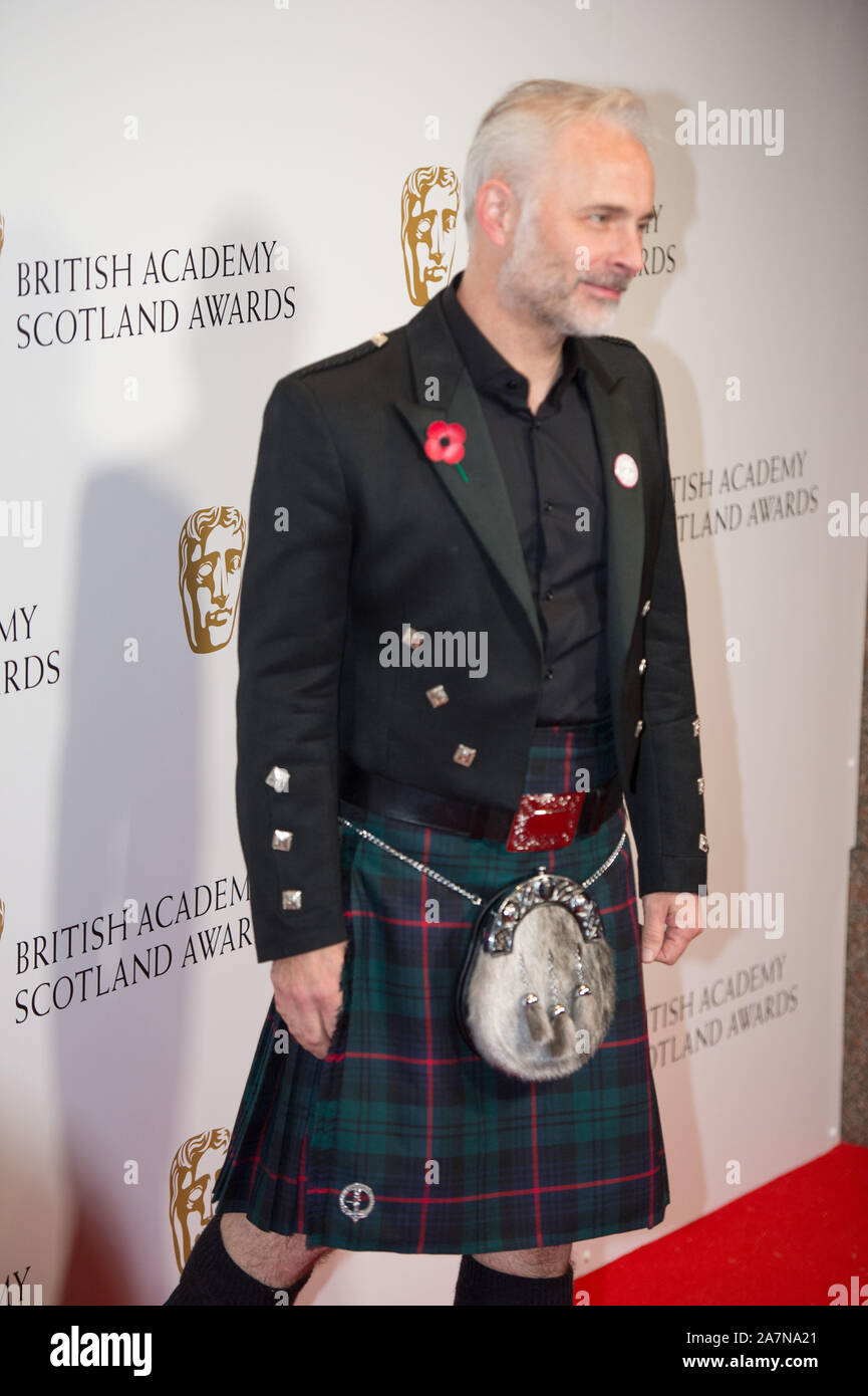 Glasgow, UK. 3. November 2019. Bild: Mark Bonnar. Szenen aus dem jährlichen schottischen BAFTAs im Doubletree Hotel Hilton. Credit: Colin Fisher/Alamy leben Nachrichten Stockfoto