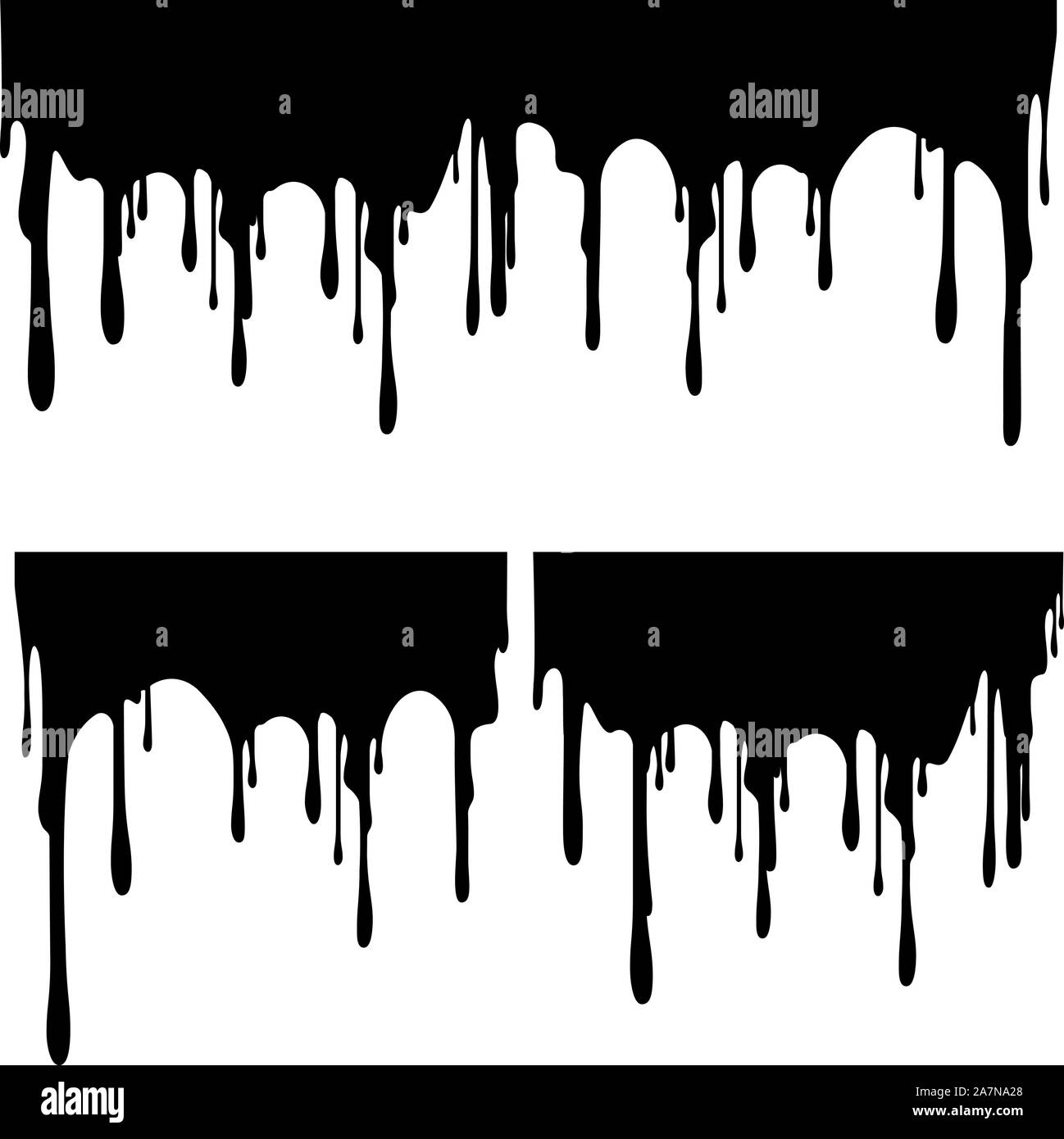 Eingestellt von schwarzer Farbe tropft. Vector Illustration für Ihr Design. Stock Vektor