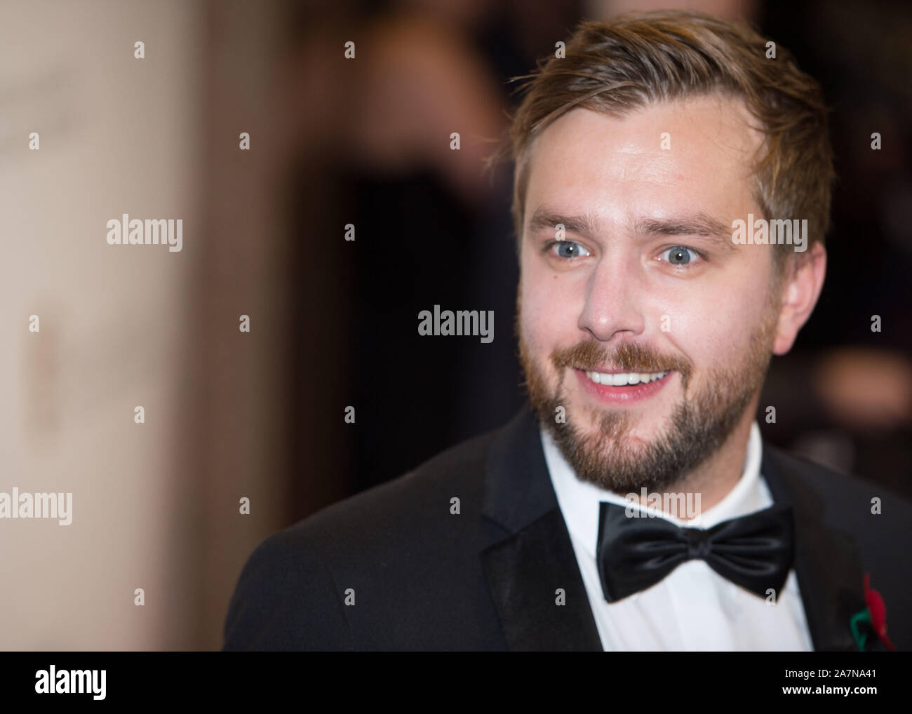 Glasgow, UK. 3. November 2019. Im Bild: Iain Stirling. Szenen aus dem jährlichen schottischen BAFTAs im Doubletree Hotel Hilton. Credit: Colin Fisher/Alamy leben Nachrichten Stockfoto